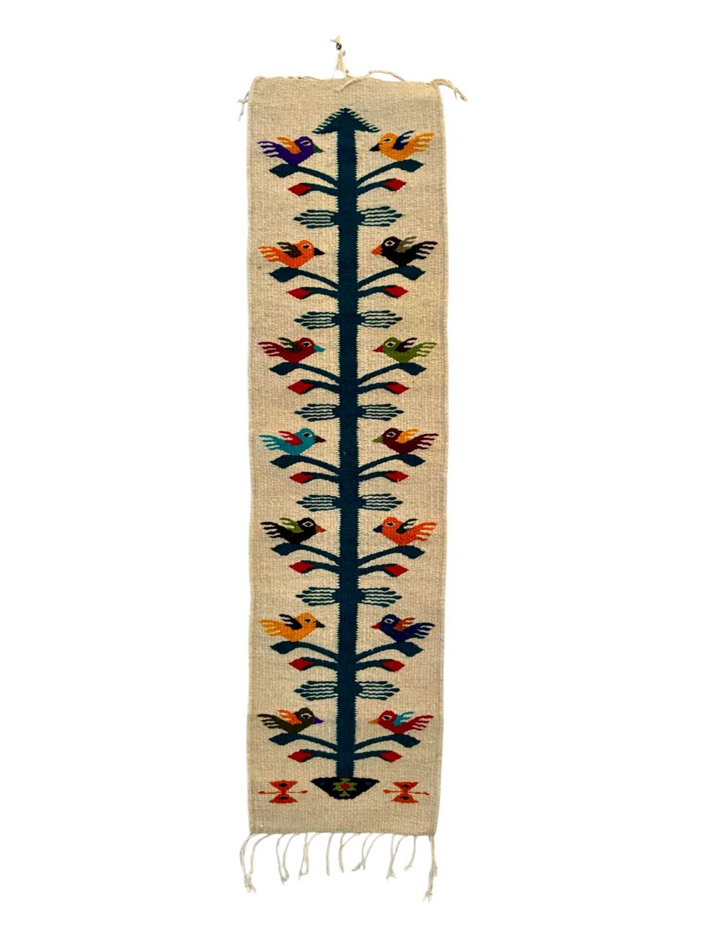 Árbol de Vida Azul – Chemin en laine tissé à la main