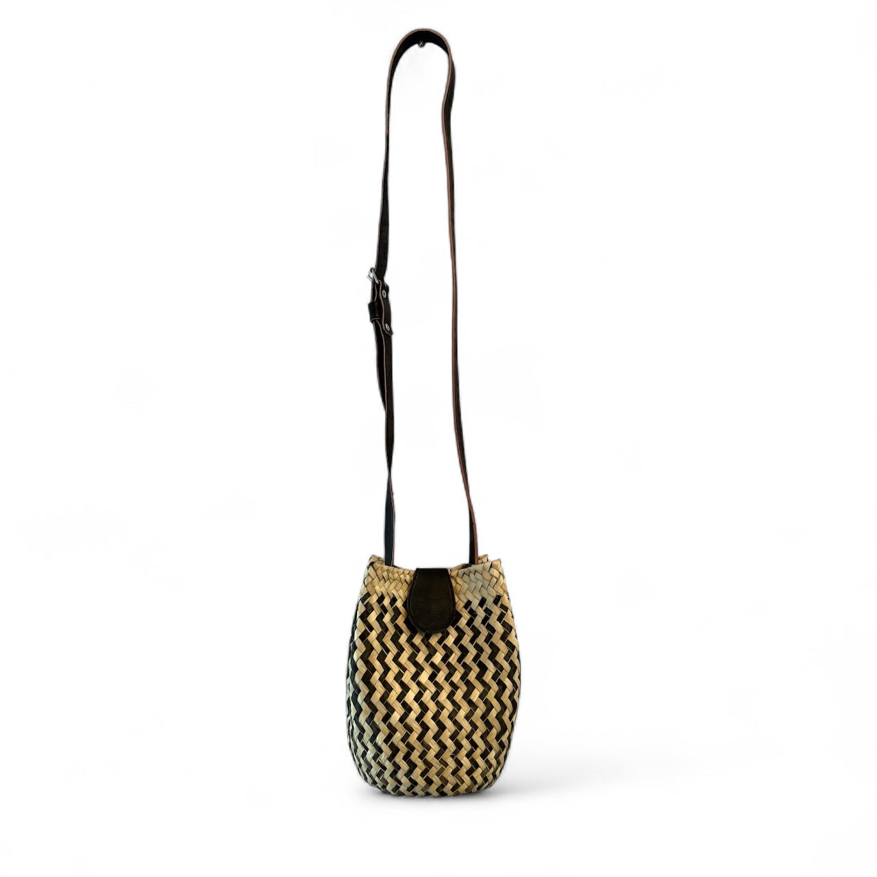 Bolsa Selena – Sac bandoulière en palma et cuir – Pièce unique – Fait main au Mexique