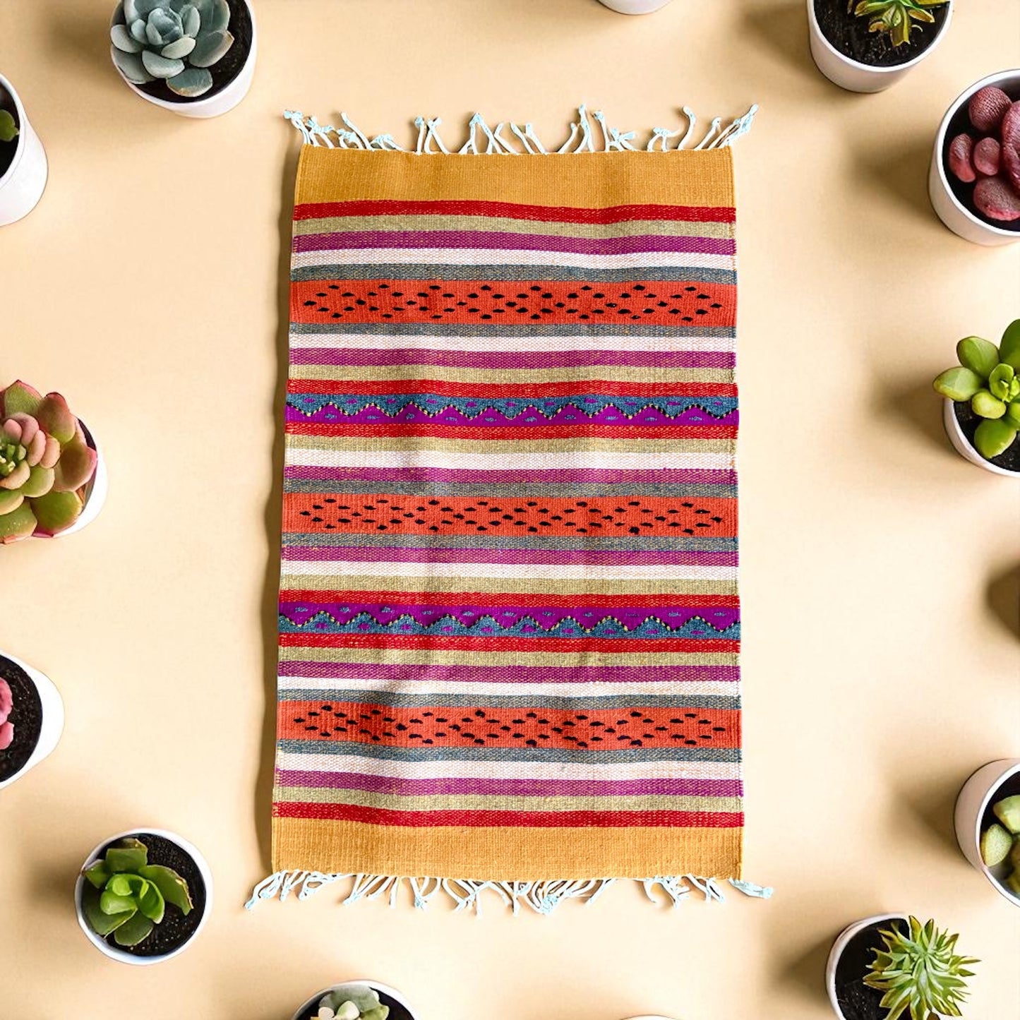 Montañas y Lluvias – Tapis en laine tissé à la main
