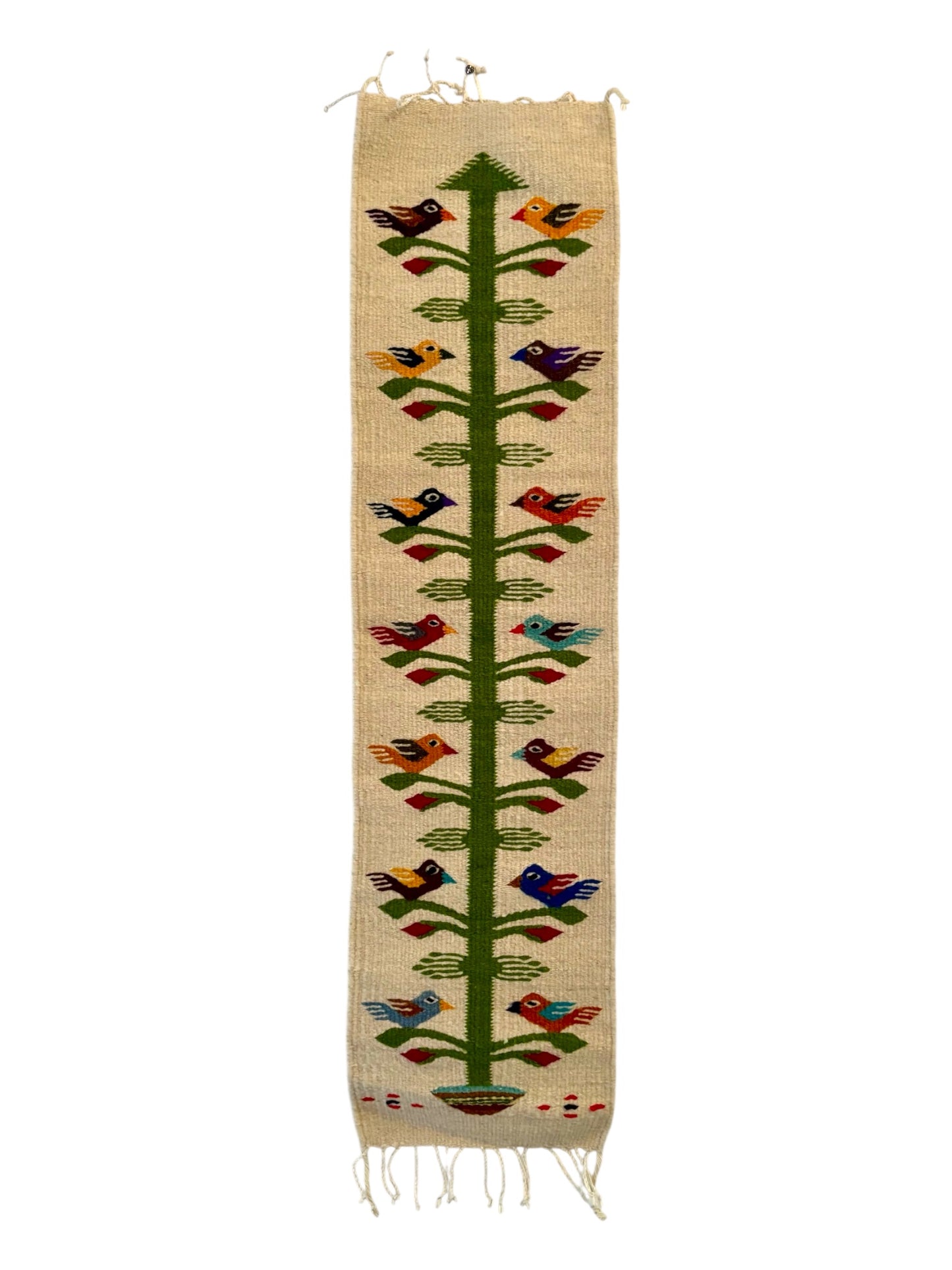 Colibrí y Raíces – Chemin mural en laine tissé à la main