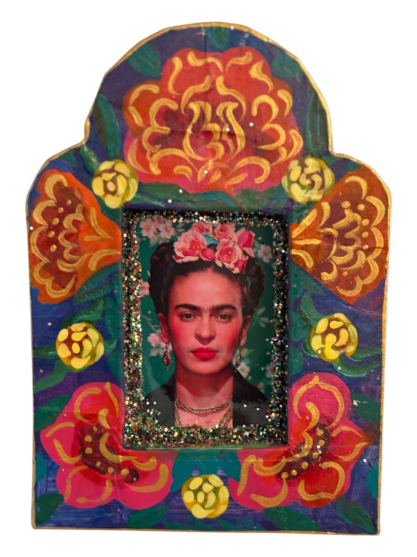 Nichos Frida – Pièce unique en carton peint à la main