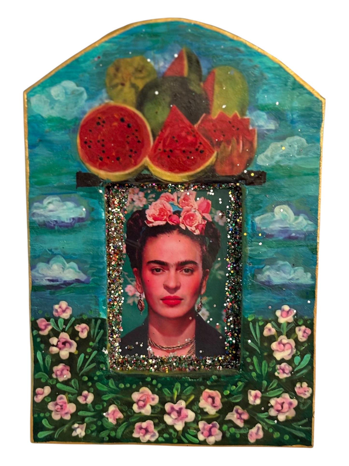 Nichos Frida – Pièce unique en carton peint à la main