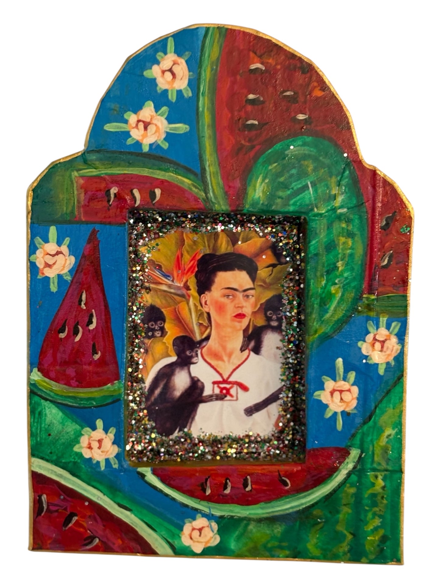 Nichos Frida – Pièce unique en carton peint à la main