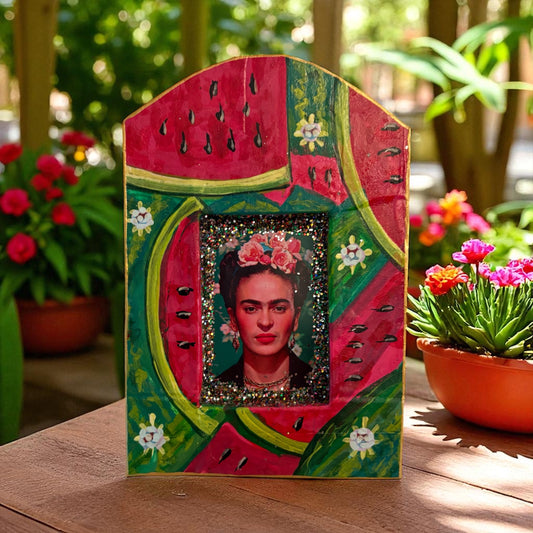 Nichos Frida – Pièce unique en carton peint à la main