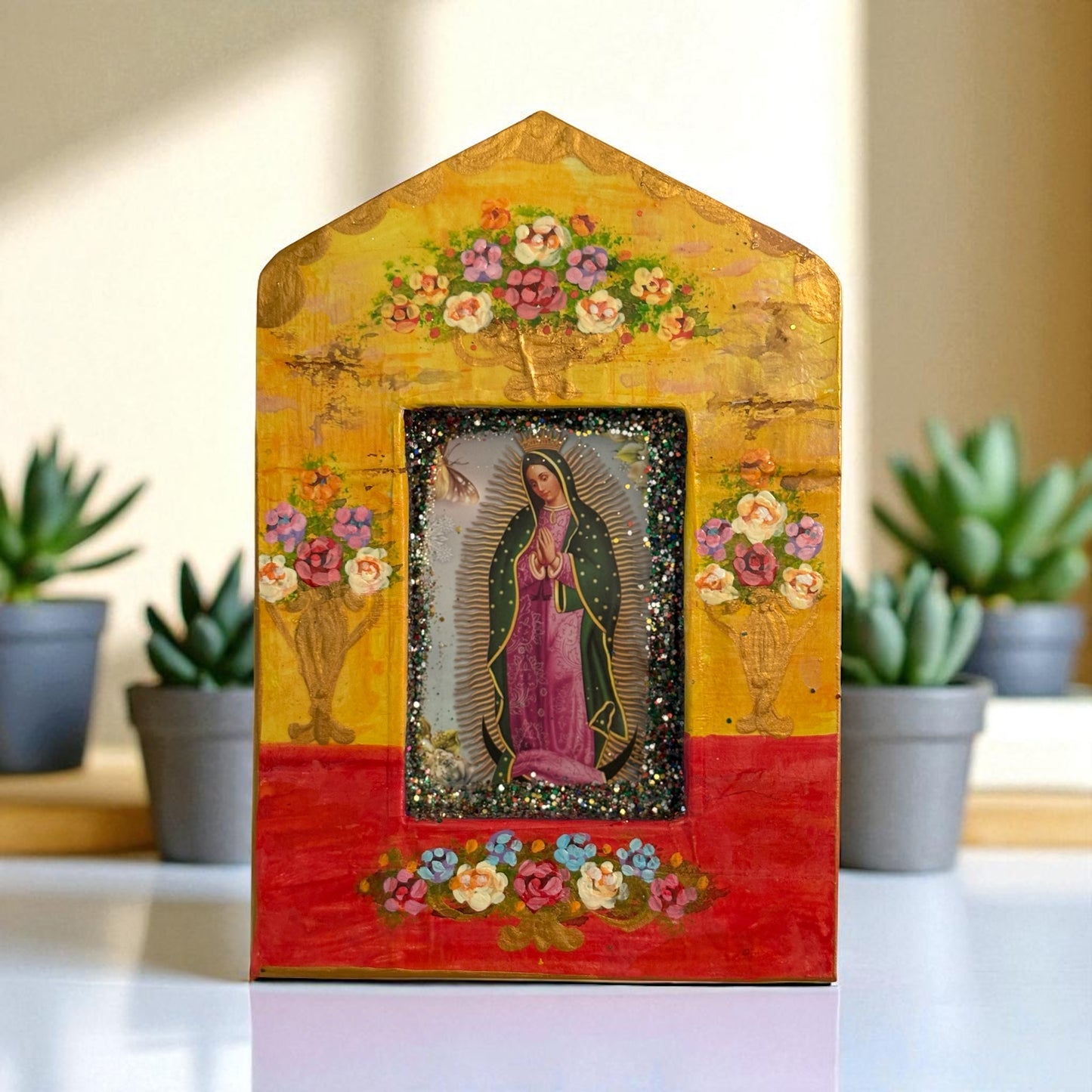 Nichos Lupita – Vierge de Guadalupe peinte à la main
