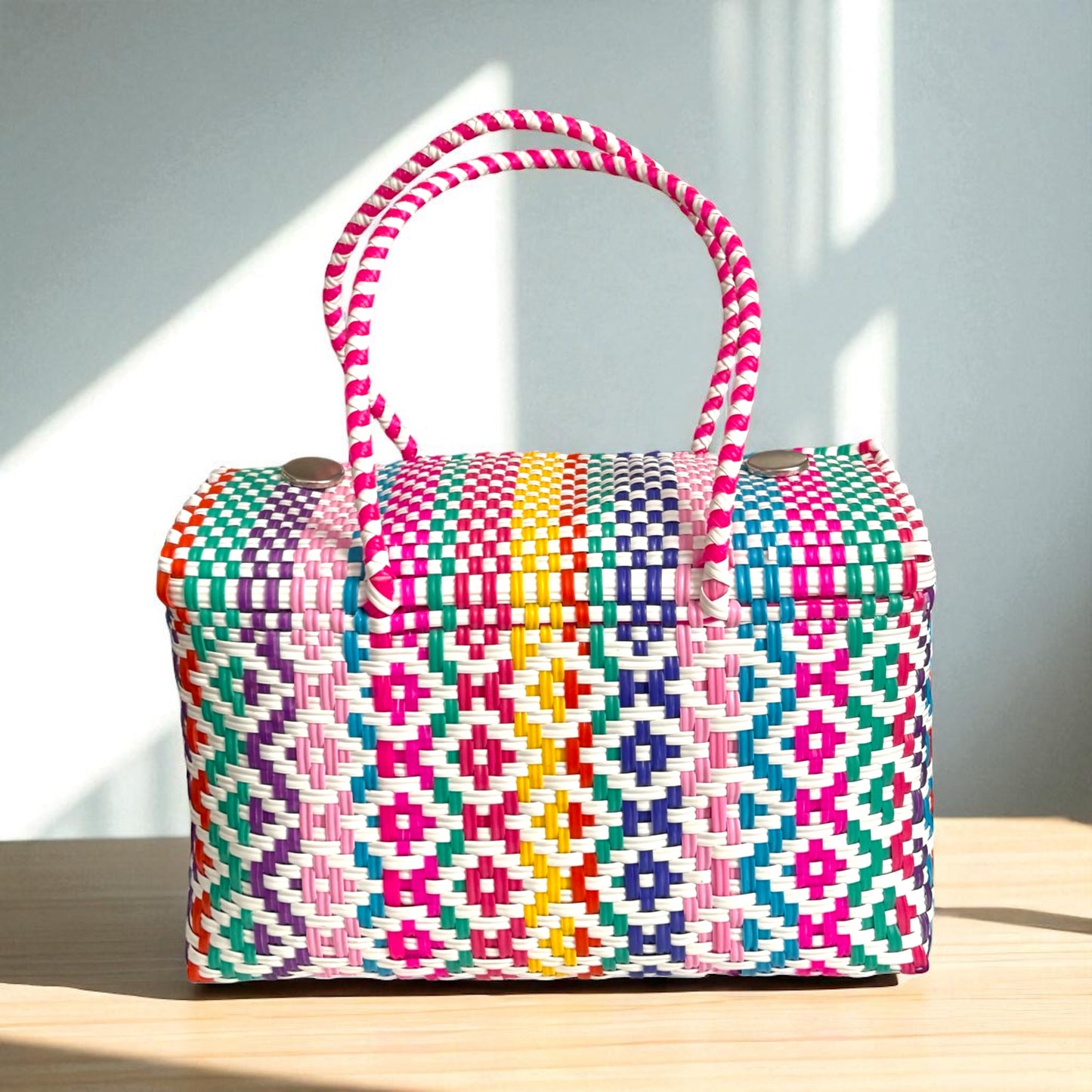 Lonchera colorée en plastique recyclé – Grand modèle