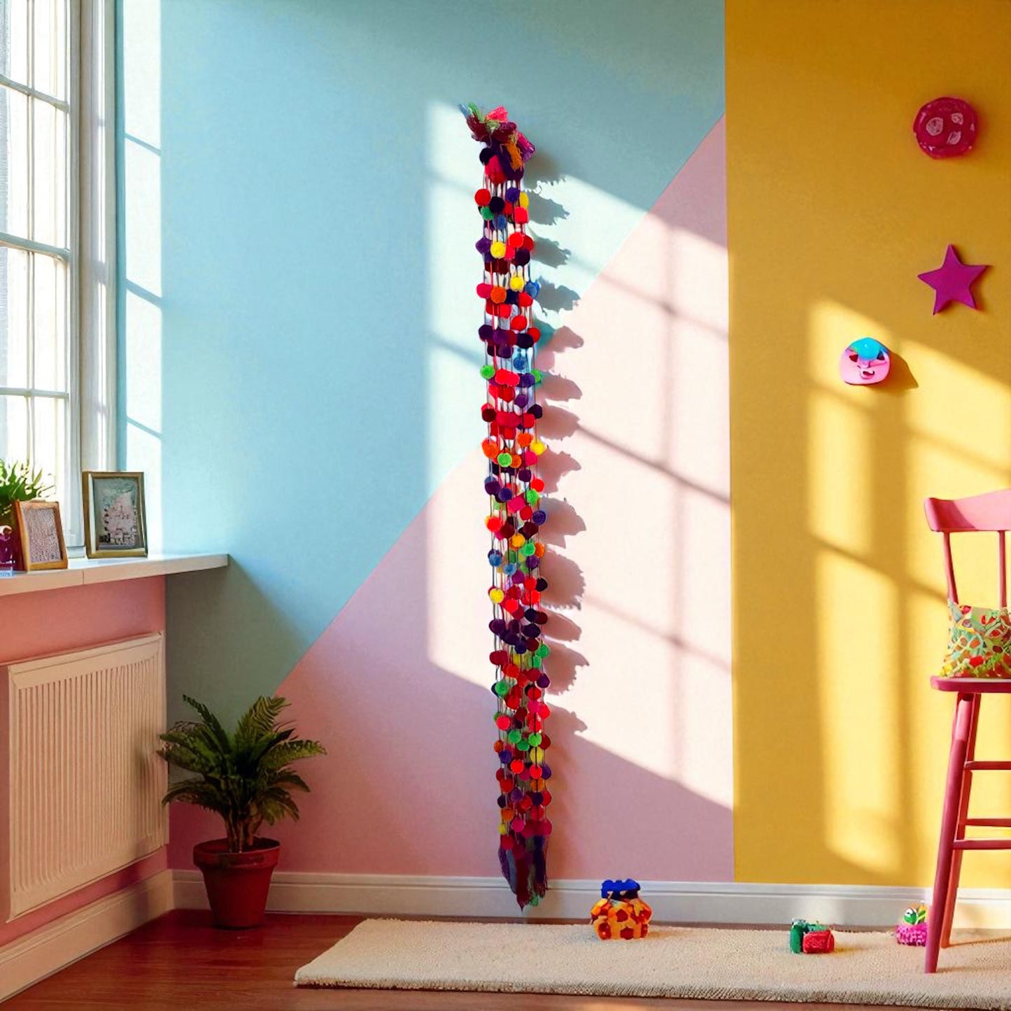 Tira de Pompones Multicolores – Artisanat Mexicain