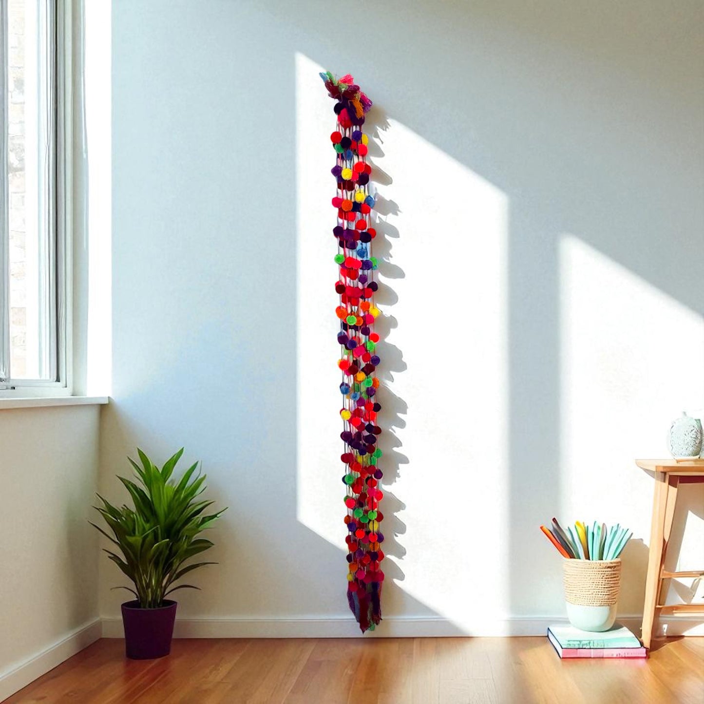 Tira de Pompones Multicolores – Artisanat Mexicain