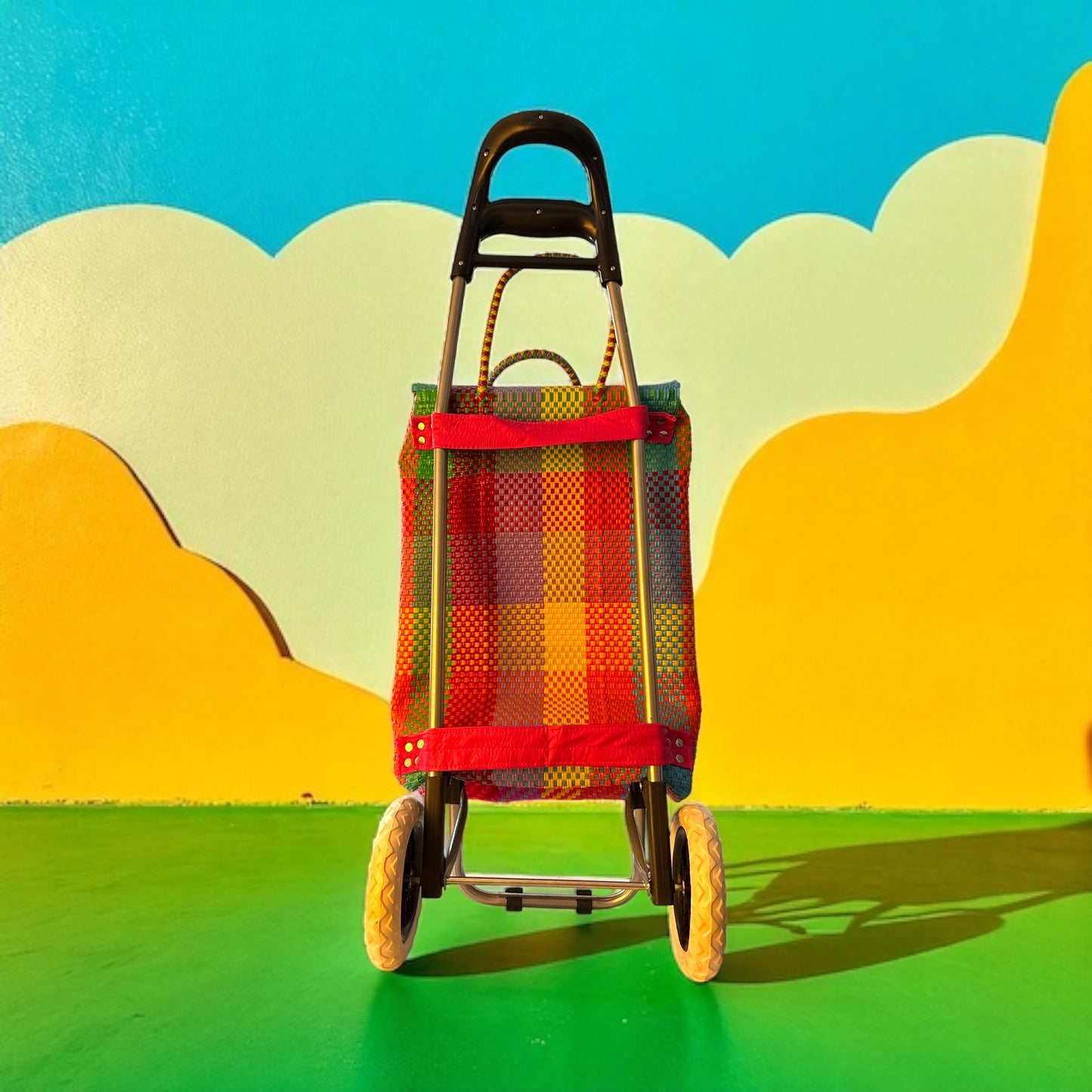 Carrito de compras fait main - Pièce unique en plastique recyclé